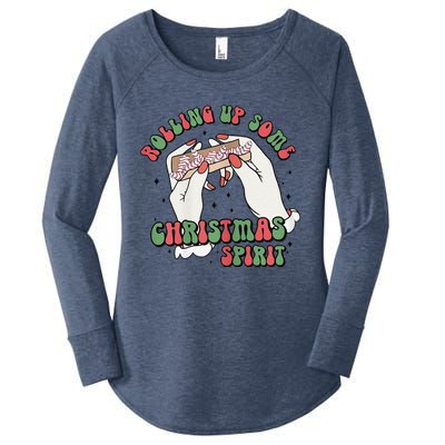 Rolling Up Some Christmas Spirit Women's Perfect Tri Tunic Long Sleeve Shirt