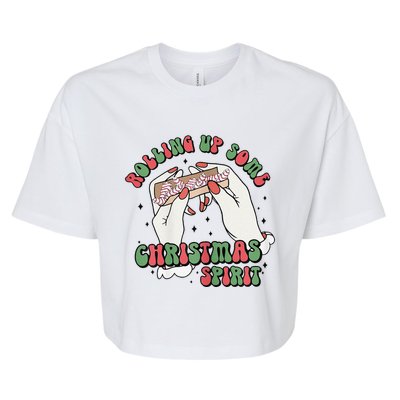 Rolling Up Some Christmas Spirit Bella+Canvas Jersey Crop Tee