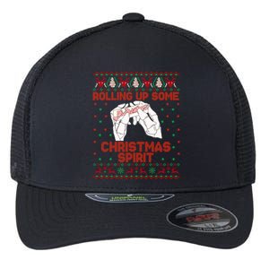 Rolling Up Some Christmas Spirit Tree Cakes Ugly Cute Gift Flexfit Unipanel Trucker Cap