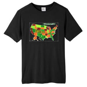 Retro United States Of America Map Tall Fusion ChromaSoft Performance T-Shirt