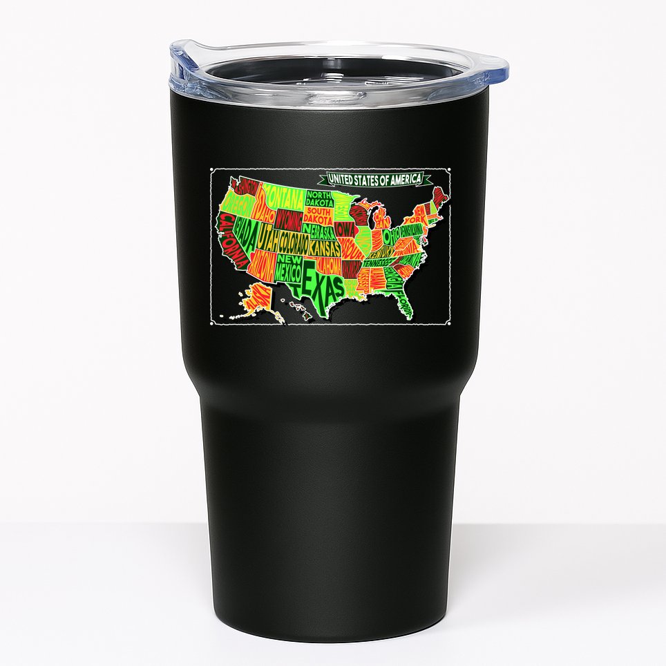 Retro United States Of America Map Tumbler