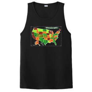 Retro United States Of America Map PosiCharge Competitor Tank