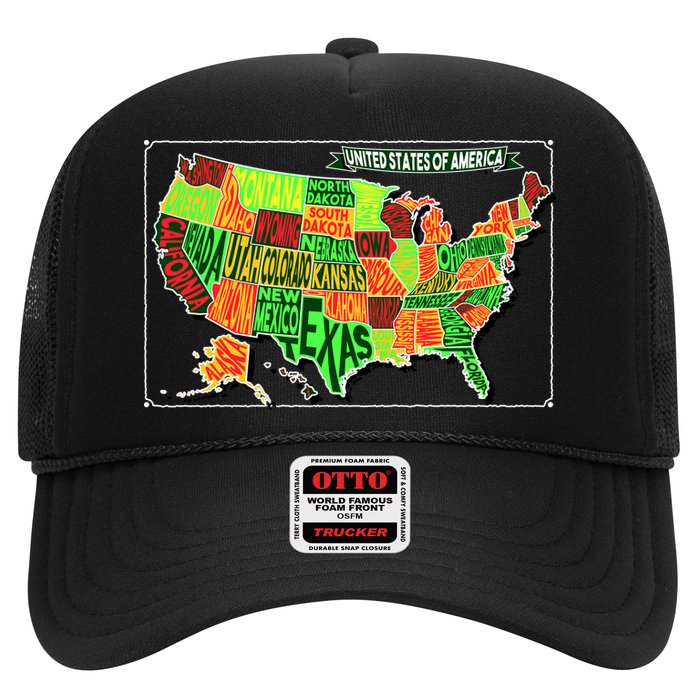 Retro United States Of America Map Trucker Hat