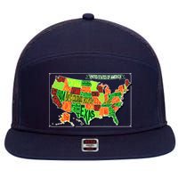 Retro United States Of America Map 7 Panel Mesh Trucker Snapback Hat