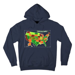 Retro United States Of America Map Hoodie