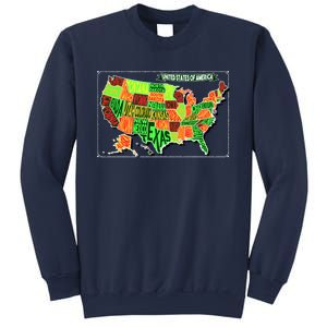 Retro United States Of America Map Sweatshirt