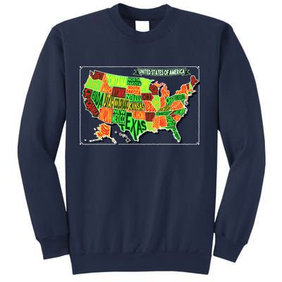 Retro United States Of America Map Sweatshirt
