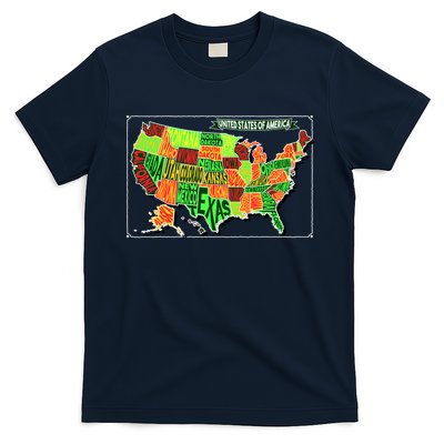 Retro United States Of America Map T-Shirt