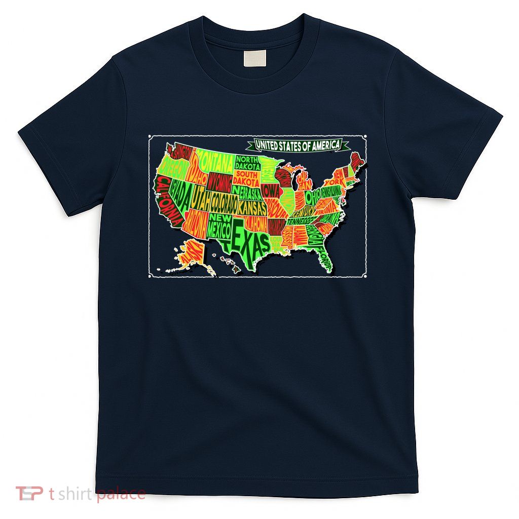 Retro United States Of America Map T-Shirt