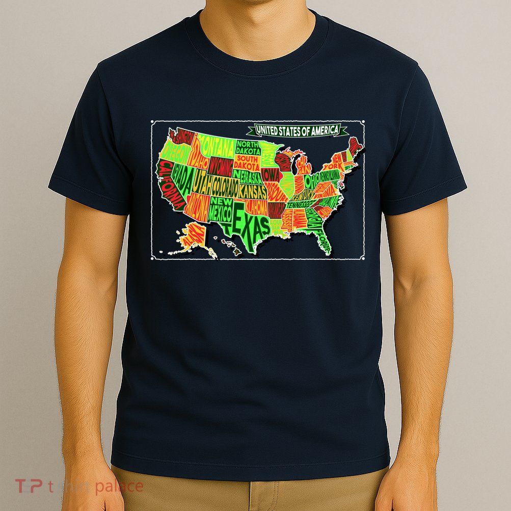 Retro United States Of America Map T-Shirt