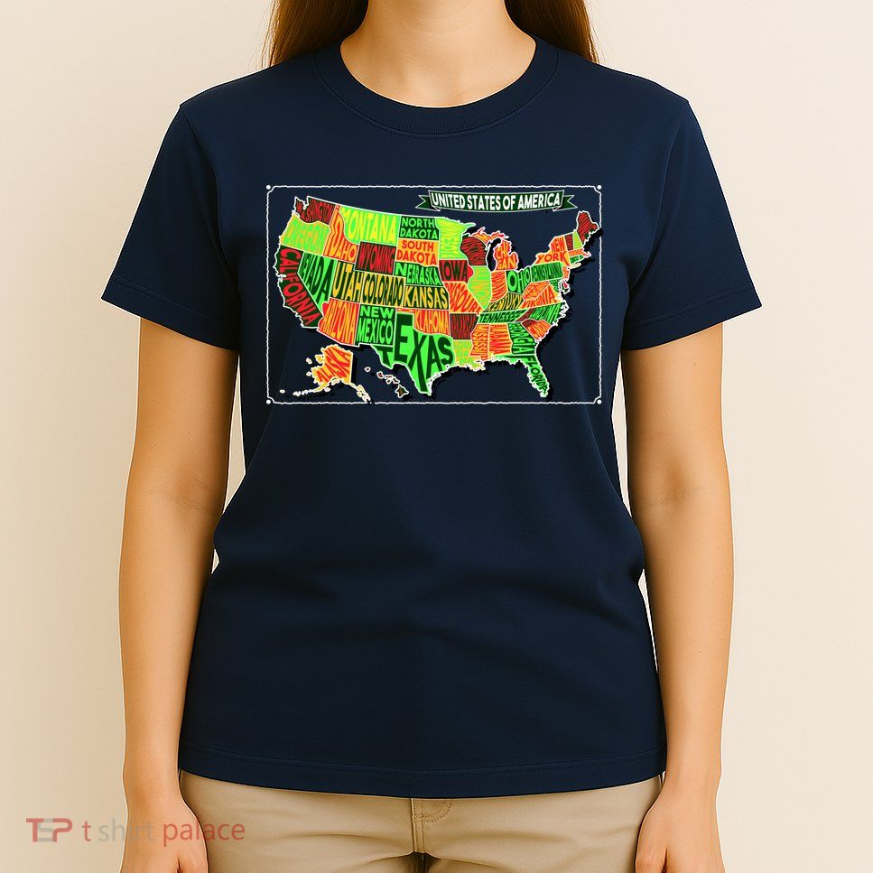 Retro United States Of America Map T-Shirt