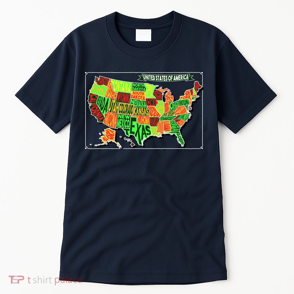 Retro United States Of America Map Tall T-Shirt