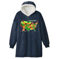 Retro United States Of America Map Hooded Wearable Blanket