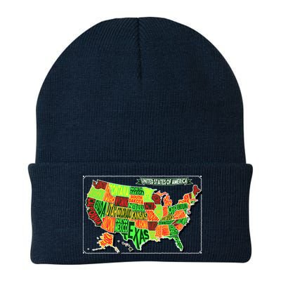 Retro United States Of America Map Beanie