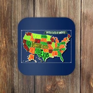 Retro United States Of America Map Coaster