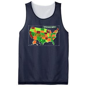 Retro United States Of America Map Mesh Reversible Basketball Jersey Tank