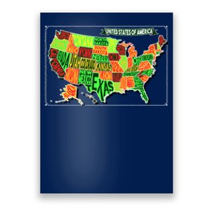 Retro United States Of America Map Poster