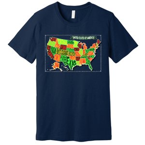 Retro United States Of America Map Premium T-Shirt