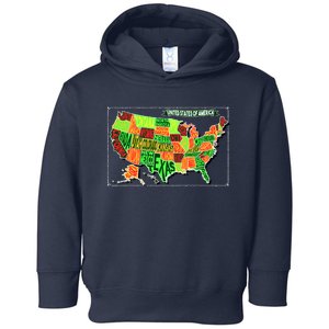 Retro United States Of America Map Toddler Hoodie