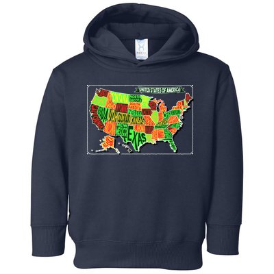 Retro United States Of America Map Toddler Hoodie