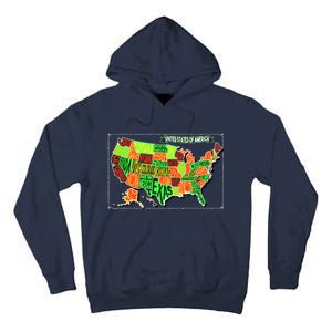 Retro United States Of America Map Tall Hoodie