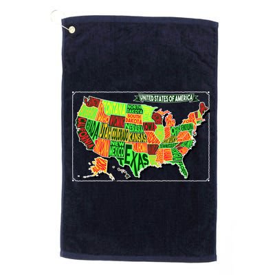 Retro United States Of America Map Golf Towel