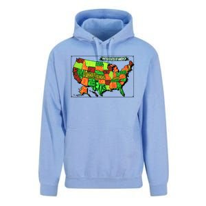 Retro United States Of America Map Unisex Surf Hoodie