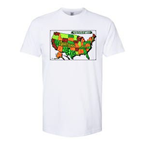 Retro United States Of America Map Softstyle CVC T-Shirt