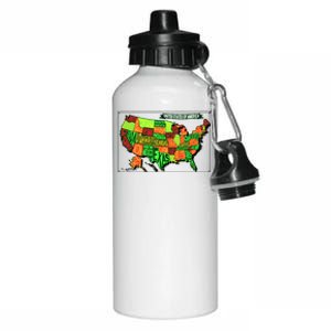 Retro United States Of America Map Aluminum Water Bottle