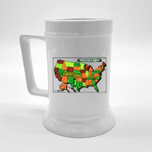 Retro United States Of America Map Beer Stein