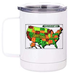 Retro United States Of America Map 12 oz Stainless Steel Tumbler Cup