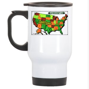 Retro United States Of America Map Stainless Steel Travel Mug