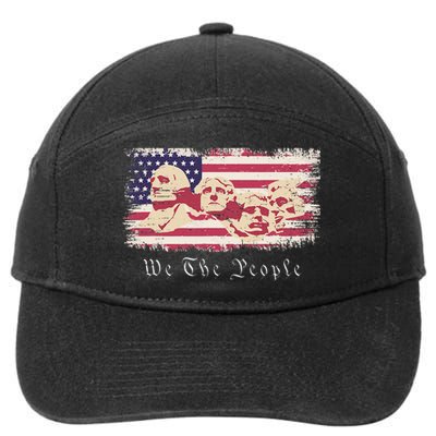 Rushmore United States Presidents On Vintage American Flag 7-Panel Snapback Hat