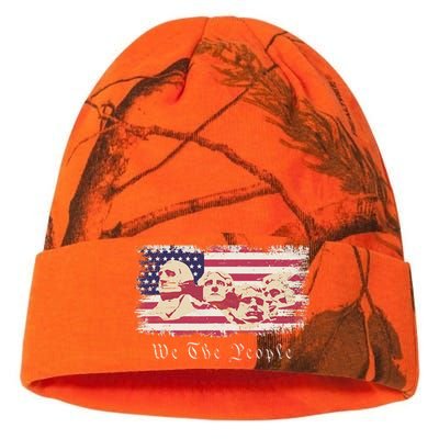 Rushmore United States Presidents On Vintage American Flag Kati Licensed 12" Camo Beanie