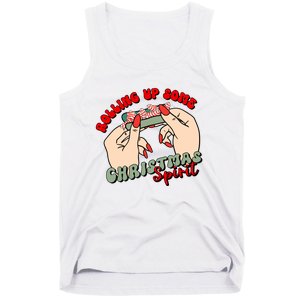 Rolling Up Some Christmas Spirit Funny Smoker Weed Tank Top