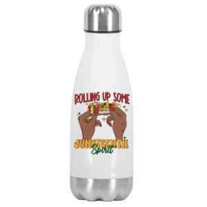 Rolling Up Some Juneteenth Spirit Stainless Steel Insulated Water Bottle