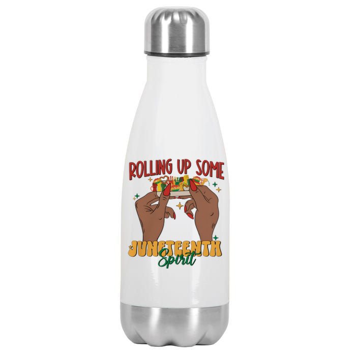 Rolling Up Some Juneteenth Spirit Stainless Steel Insulated Water Bottle