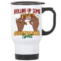 Rolling Up Some Juneteenth Spirit Stainless Steel Travel Mug