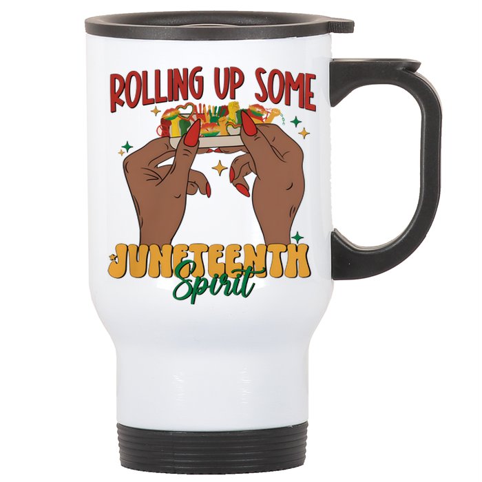 Rolling Up Some Juneteenth Spirit Stainless Steel Travel Mug