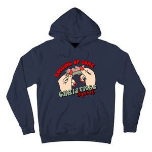 Rolling Up Some Christmas Spirit Funny Smoker Xmas Weed Tall Hoodie