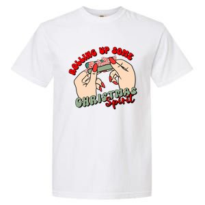 Rolling Up Some Christmas Spirit Funny Smoker Xmas Weed Garment-Dyed Heavyweight T-Shirt