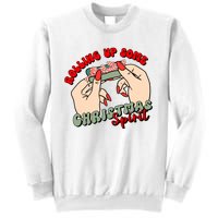 Rolling Up Some Christmas Spirit Funny Smoker Xmas Weed Sweatshirt