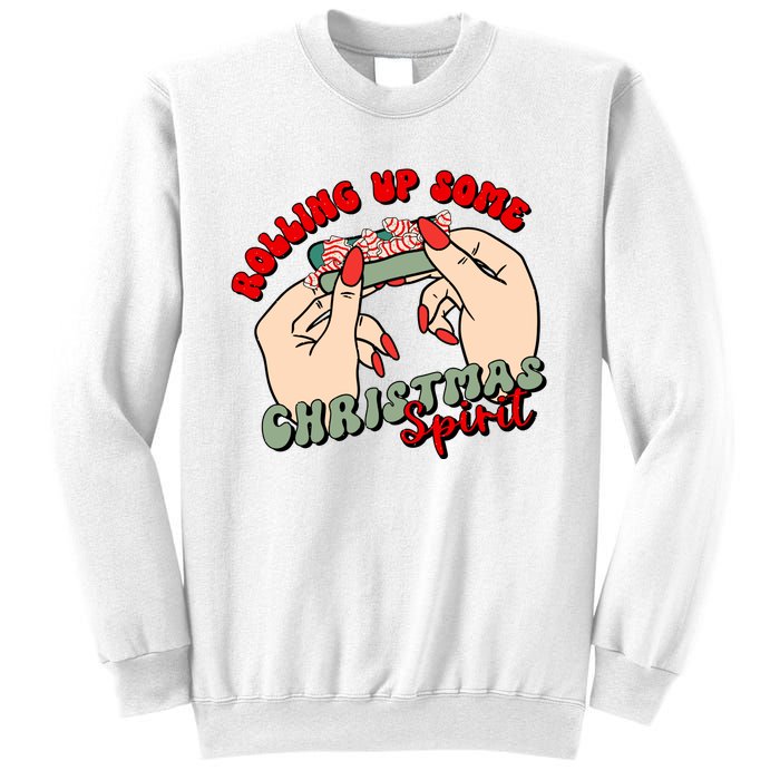 Rolling Up Some Christmas Spirit Funny Smoker Xmas Weed Sweatshirt