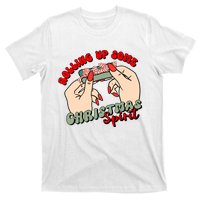 Rolling Up Some Christmas Spirit Funny Smoker Xmas Weed T-Shirt