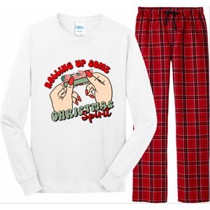 Rolling Up Some Christmas Spirit Funny Smoker Xmas Weed Long Sleeve Pajama Set