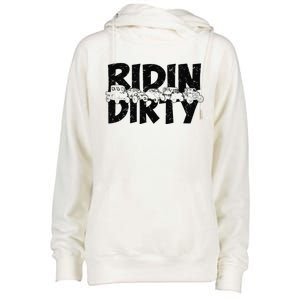 Retro UTV SXS Rider Riding Dirty ATV Offroad Riding SXS Life Womens Funnel Neck Pullover Hood