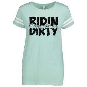 Retro UTV SXS Rider Riding Dirty ATV Offroad Riding SXS Life Enza Ladies Jersey Football T-Shirt