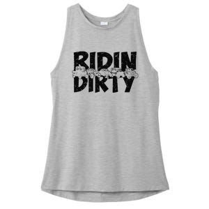 Retro UTV SXS Rider Riding Dirty ATV Offroad Riding SXS Life Ladies PosiCharge Tri-Blend Wicking Tank