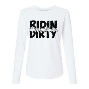 Retro UTV SXS Rider Riding Dirty ATV Offroad Riding SXS Life Womens Cotton Relaxed Long Sleeve T-Shirt