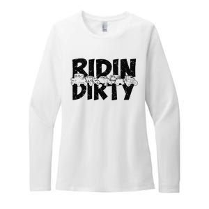 Retro UTV SXS Rider Riding Dirty ATV Offroad Riding SXS Life Womens CVC Long Sleeve Shirt